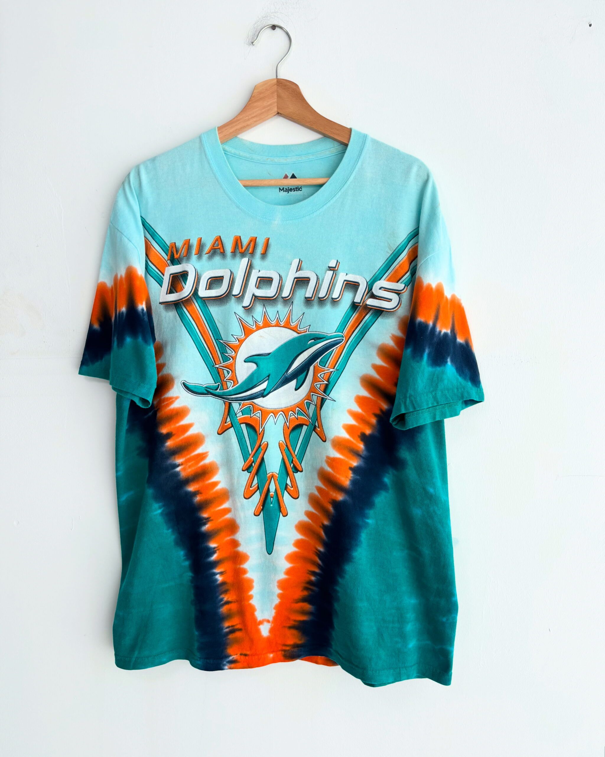 NFL Miami Dolphins 90's Vintage Tye Dye Tee.